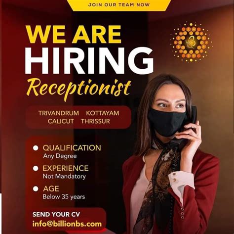 Find salaries. . Receptionist hiring near me